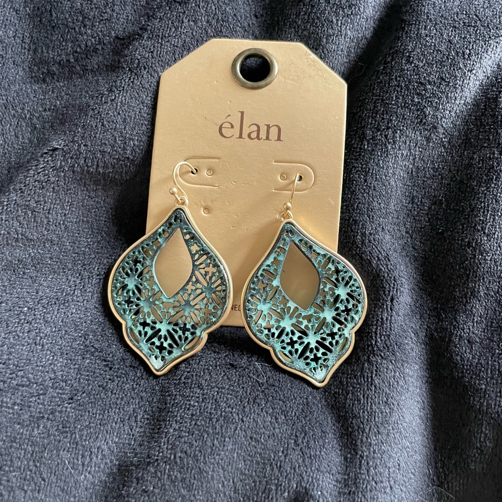 Western teal earrings